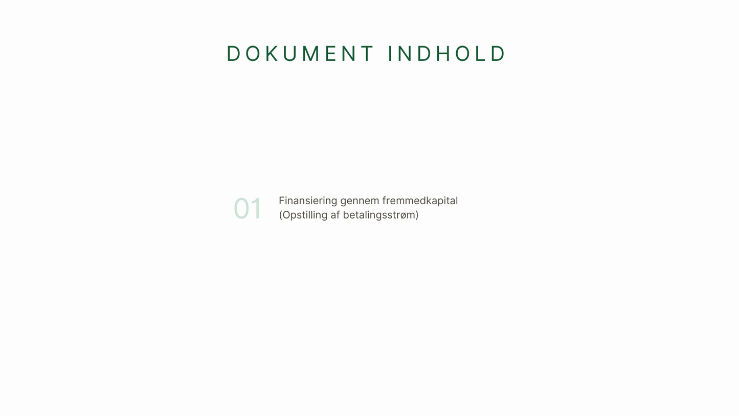 Gratis demo dokument (Finansiering med fremmedkapital - Lommeregner)